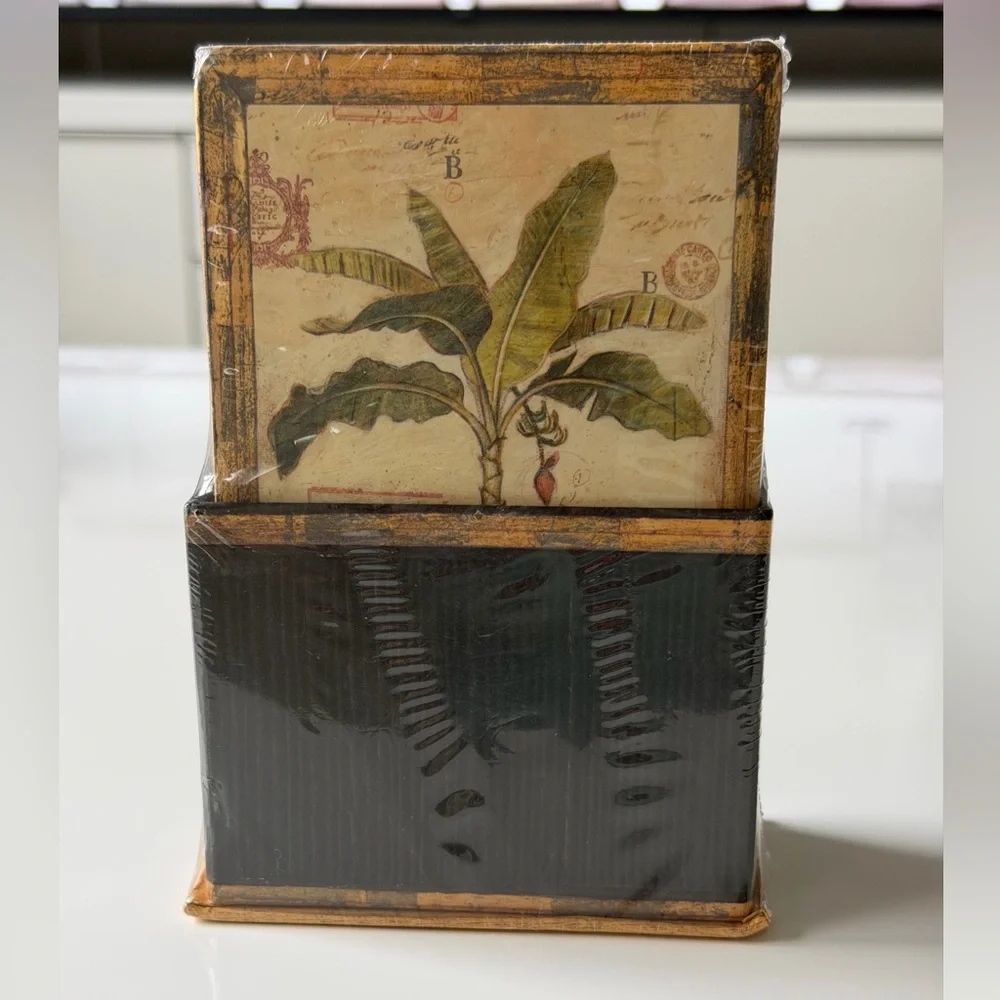 ✨ Chad Barrett Vintage 2002 Gift Set - Palm Tree Botanical Design / Desk Decor